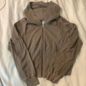Aritzia TNA waffle knit zip hoodie